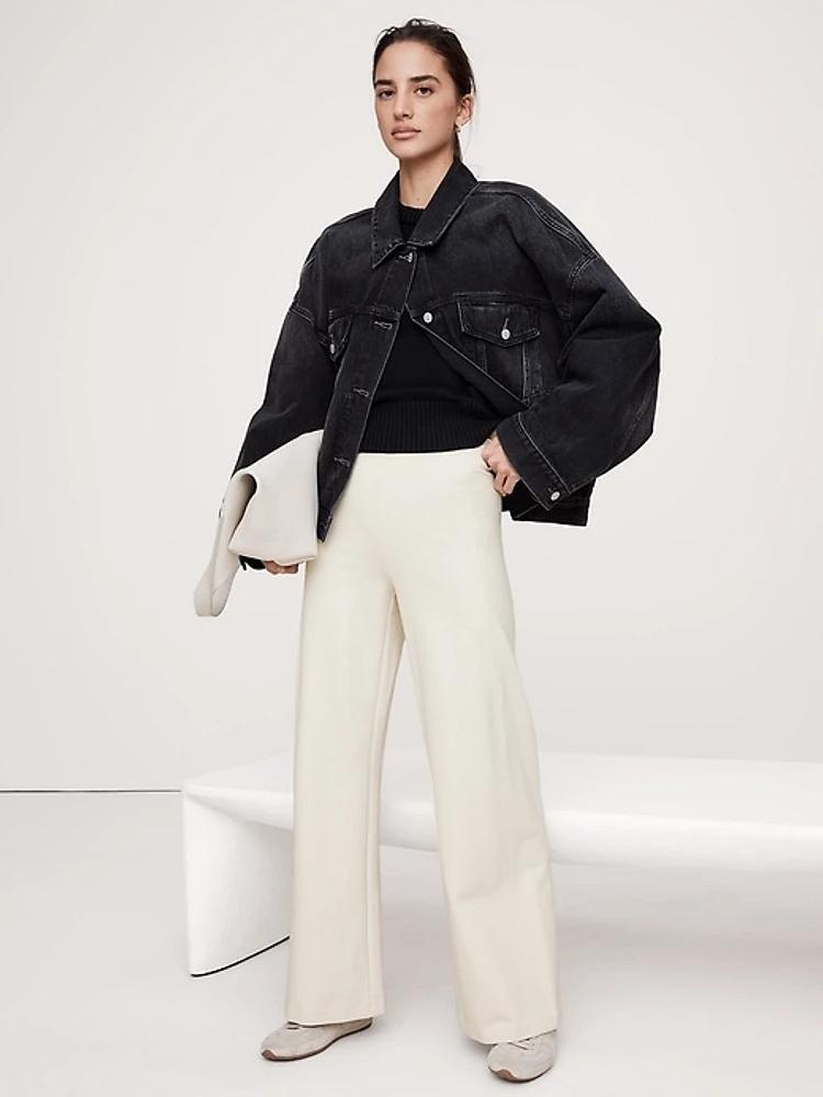 Ultra-High Rise Wide-Leg Everywhere Ponte Cropped Pant
