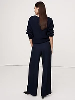 Ultra High-Rise Wide-Leg Drapey Twill Pant