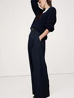 Ultra High-Rise Wide-Leg Drapey Twill Pant