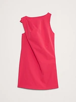 Tech-Stretch Draped Shift Dress
