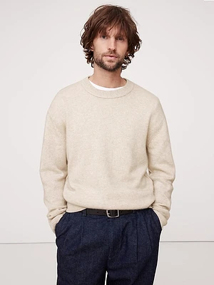 Cashmere-Linen Crew-Neck Sweater