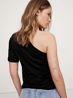 Cotton One-Shoulder Top