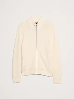 Cotton-Blend Sweater Bomber