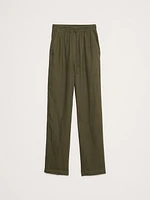 Linen Pull-On Ankle Pant