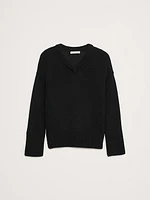 Oversized Cotton V-Neck Sweater