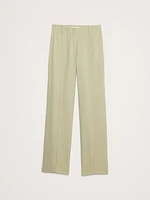 Mid-Rise Wide-Leg Drapey Twill Pant