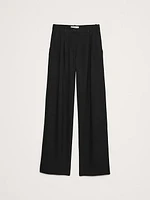 Soho Mid-Rise Pleated Wide-Leg Drapey Twill Pant