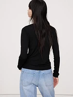 Crepe Keyhole Twist Top