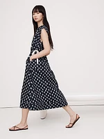 Poplin Tie-Waist Midi Dress