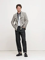 Plaid Double-Breasted Sport Coat