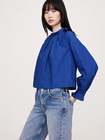 Poplin Tie-Back Top