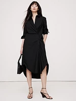Cotton Poplin Asymmetrical Shirt Dress