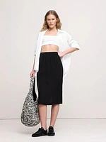 Matte Silk Midi Skirt