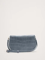 Snake-Print Italian Leather Crossbody Bag