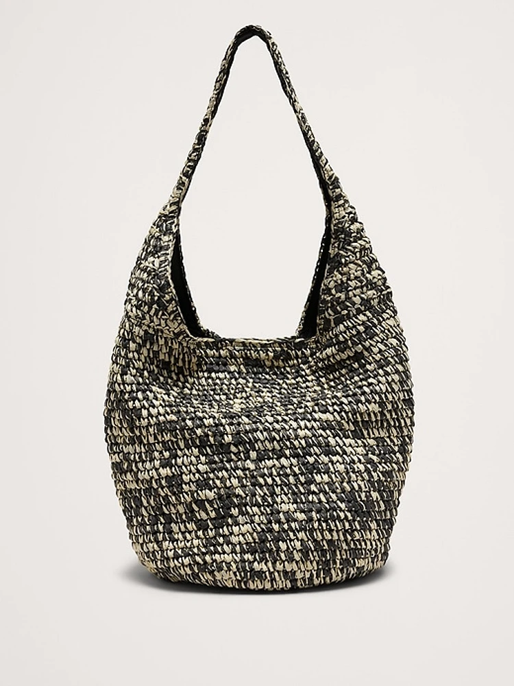 Marled Raffia Tote Bag