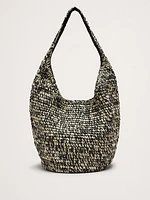 Marled Raffia Tote Bag