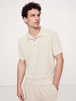 Waffle-Knit Polo