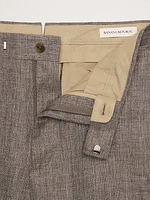 Herringbone Linen Straight Suit Pant