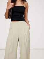 Ultra High-Rise Wide-Leg Drapey Twill Pant