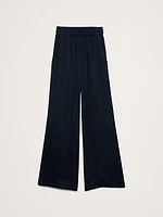 High-Rise Wide-Leg Viscose-Linen Pull-On Pant