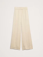 High-Rise Wide-Leg Viscose-Linen Pull-On Pant