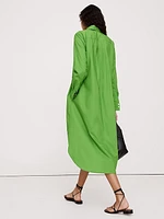 Cotton Poplin Asymmetrical Shirt Dress