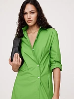 Cotton Poplin Asymmetrical Shirt Dress