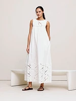 Embroidered Cotton Poplin Maxi Dress