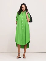 Cotton Poplin Asymmetrical Shirt Dress