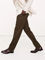 Straight Linen-Cotton Traveler Pant