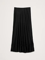 Satin Long Midi Skirt