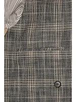 Plaid Double-Breasted Sport Coat