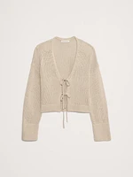 Cotton Tie-Front Cardigan