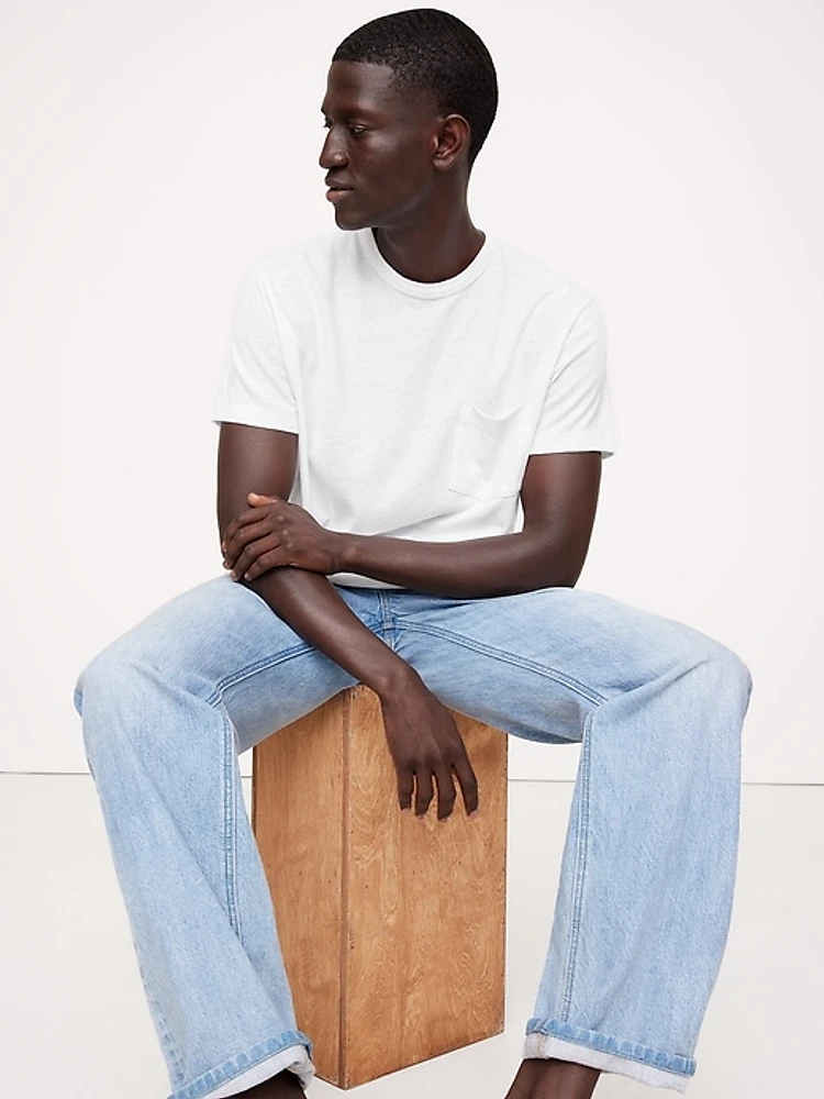 Boxy Linen-Cotton T-Shirt