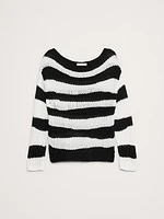 Relaxed Cotton Boat-Neck Sweater