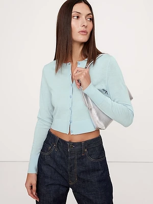 Lightweight Merino Cropped Cardigan
