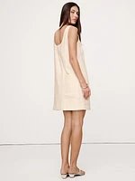 Linen Scoop-Neck Shift Dress