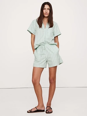 Cotton Poplin Pull-On 4" Short