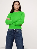 Cotton-Silk Crew-Neck Sweater