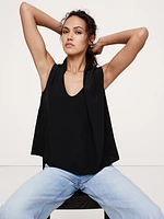 Matte Silk Draped Tank