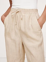 Linen Pull-On Ankle Pant