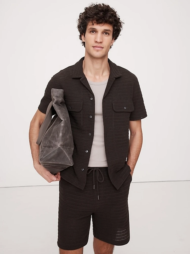 Herringbone Jacquard Resort Shirt