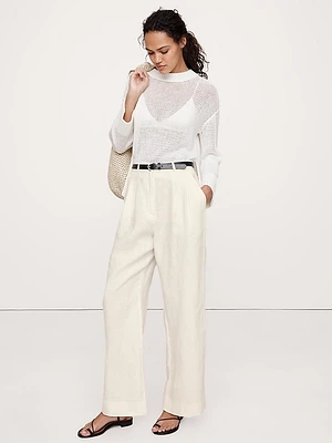 Soho High-Rise Wide-Leg Linen Pant