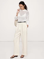 Soho High-Rise Wide-Leg Linen Pant