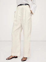 Soho High-Rise Wide-Leg Linen Pant