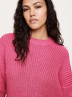 Cotton Cropped Dolman Sweater