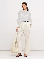 Soho High-Rise Wide-Leg Linen Pant