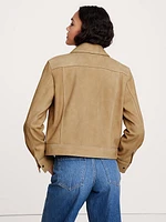 Relaxed Suede Trucker Jacket