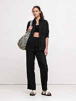 Linen Pull-On Ankle Pant