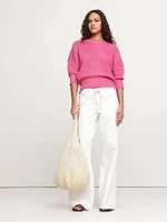 Cotton Cropped Dolman Sweater